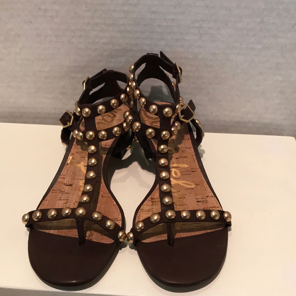 Sam Edelman Dark Brown Leather Strappy Sandals